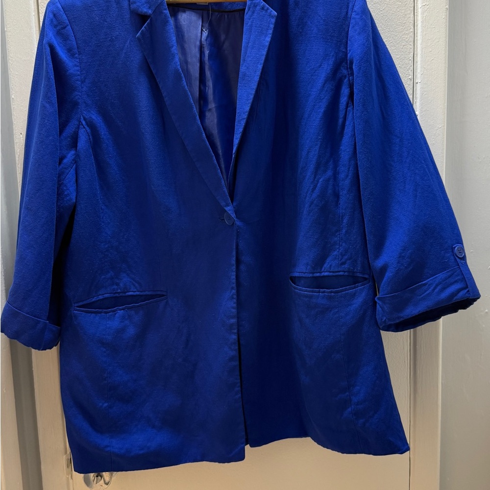 Calvin Klein Blue Blazer Modern Minimalist Design